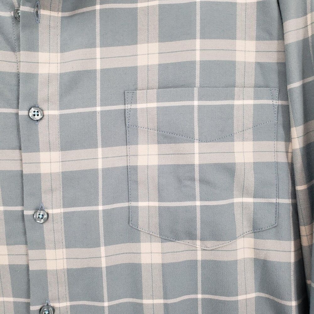 RSVLTS Shirt Men XL Blue Cream Plaid Borland Flannels Button Down Long Sleeve - Picture 3 of 11